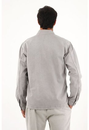 Tennis Chaqueta Gris Con Bolsillos De Tapa Para Hombre
