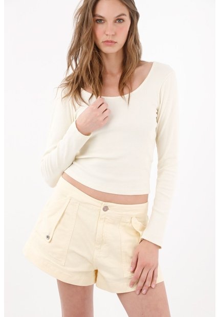 Tennis Camiseta Manga Larga Con Cuello Redondo En Algodón Crudo Para Mujer
