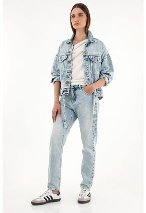 Tennis Jean Mom Fit Azul Para Mujer