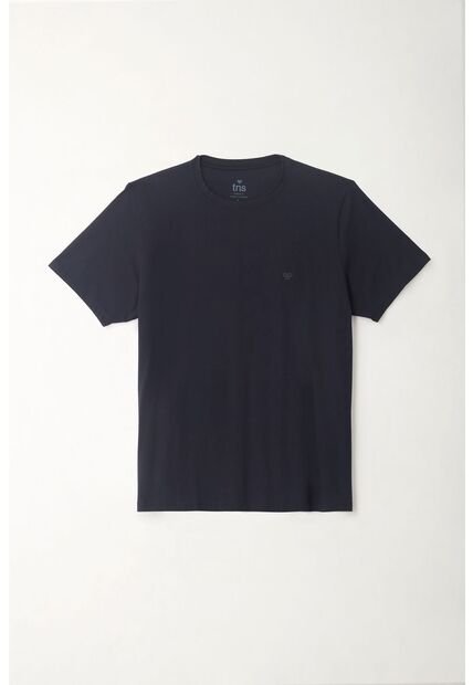 Camiseta Cuello Redondo Azul Para Hombre