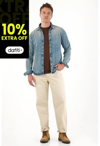 Tennis Camisa Manga Larga En Denim Azul Para Hombre Tennis