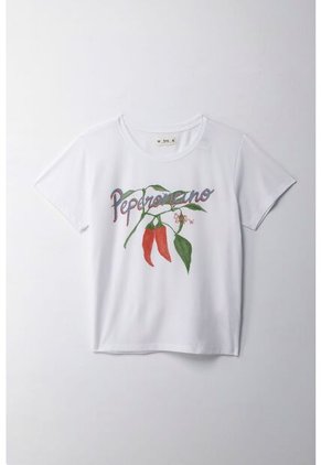 Tennis Camiseta Básica Estampada Blanca Para Mujer