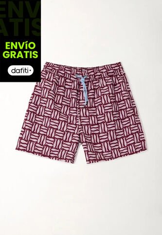 Tennis Pantaloneta De Baño Estampado De Peces Para Hombre Tennis
