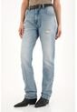 Tennis Jean Recto Tiro Alto Con Rotos Localizados Para Mujer de Tennis