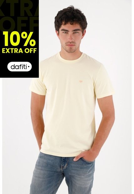 Tennis Camiseta Con Mini Raqueta Amarilla Para Hombre