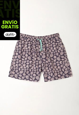 Tennis Pantaloneta De Baño Con Estampado De Conchas Marinas Para Hombre Tennis