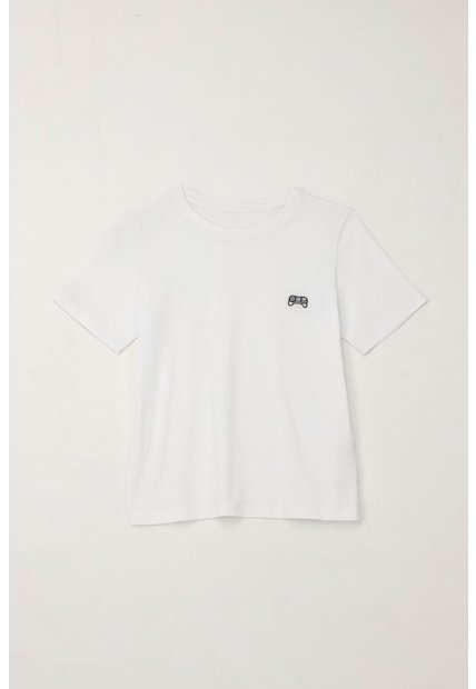 Camiseta Con Estampado En Algodón 100% Blanca Para Niño