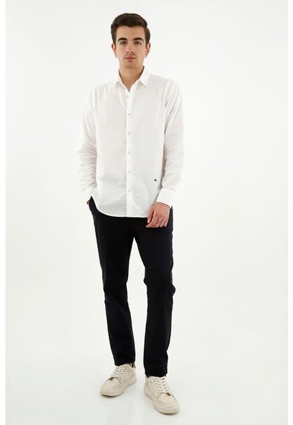 Tennis Camisa Manga Larga Blanca Para Hombre