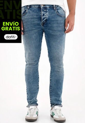 Tennis Jean Skinny Con Arrugas 3D Azul Para Hombre Tennis