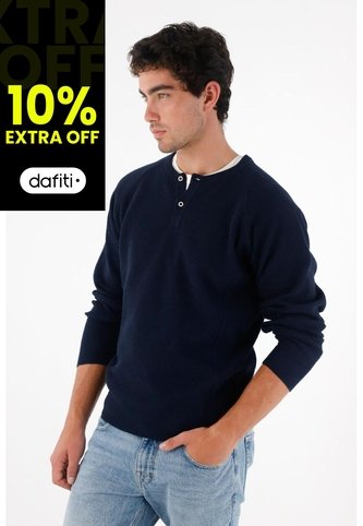 Tennis Buzo Con Botones Azul Para Hombre Tennis