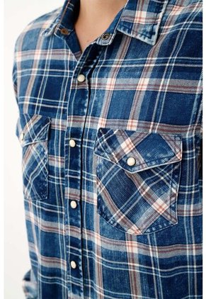 Tennis Camisa Leñadora Azul Para Hombre