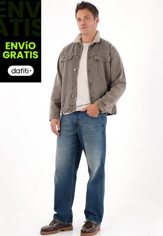 Tennis Jean Loose Tiro Medio Azul Para Hombre Tennis