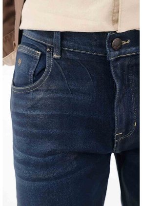 Tennis Jean Nudy Con Efecto Resinado Azul Para Hombre