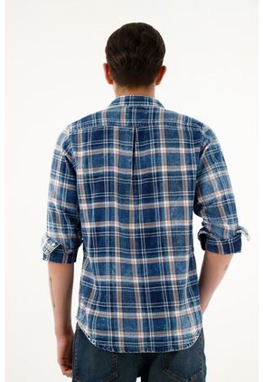 Tennis Camisa Leñadora Azul Para Hombre