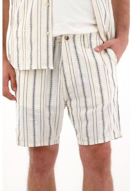 Tennis Bermuda Clásica De Diseño A Rayas Con Detalle Frontal Para Hombre