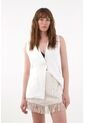 Tennis Falda Corta Con Fleco Y Bordados Crudo Para Mujer de Tennis