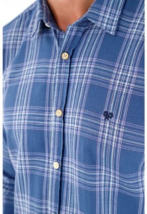 Tennis Camisa Con Diseño A Cuadros Azul Para Hombre