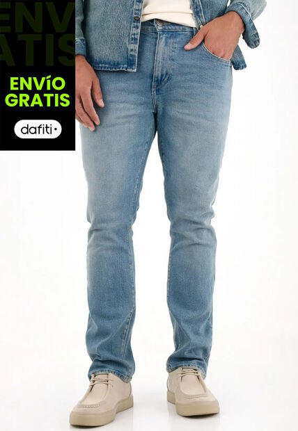 Tennis Jean Nudy Cinco Bolsillos Azul Para Hombre