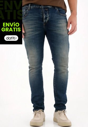 Tennis Jean Skinny Con Desgastes Azul Para Hombre Tennis
