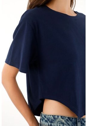 Tennis Camiseta Amplia Con Cortes Laterales Azul Para Mujer