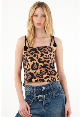 Tennis Camisa Crop En Animal Print Para Mujer Tennis