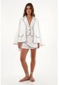 Tennis Abrigo Blanco Tipo Blazer En Lino Para Mujer de Tennis