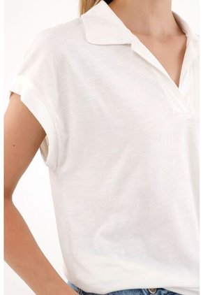 Tennis Camiseta Crudo De Manga Rodada Para Mujer