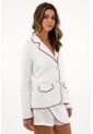 Tennis Abrigo Blanco Tipo Blazer En Lino Para Mujer de Tennis