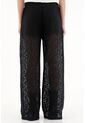Tennis Pantalón Recto Negro En Encaje Para Mujer de Tennis
