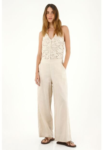 Tennis Enterizo Tipo Wide Leg Crudo Para Mujer