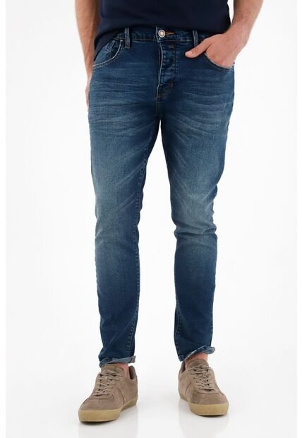 Tennis Jean Skinny Cinco Bolsillos Azul Para Hombre