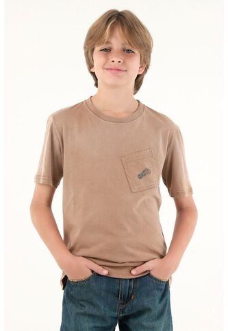 Camiseta Café Con Bolsillo Y Estampado De Moto Para Niño Tennis