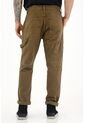 Pantalón Recto Café Con Parches Para Hombre de Tennis