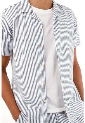 Tennis Camisa Tipo Bowling Crudo Para Hombre