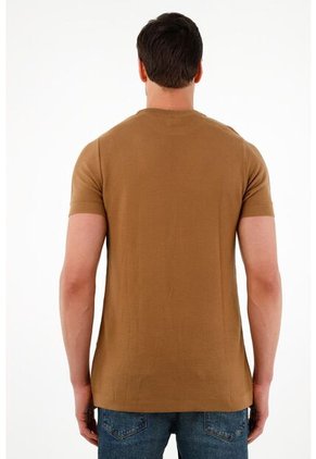 Tennis Camiseta Café Tejida Para Hombre