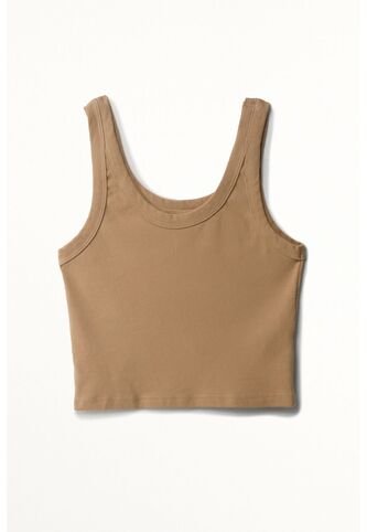 Tennis Camiseta Crop En Rib Crudo Con Acabado Mate Para Mujer Tennis