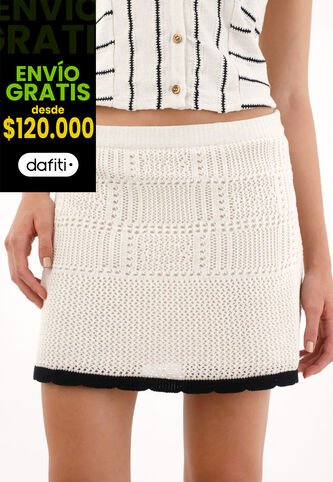 Tennis Falda Corta Con Ruedo En Contraste Para Mujer Tennis