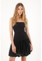 Tennis Vestido Corto Strapless Negro Para Mujer de Tennis
