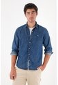 Tennis Camisa Manga Larga Azul Con Caída Fluida Para Hombre de Tennis