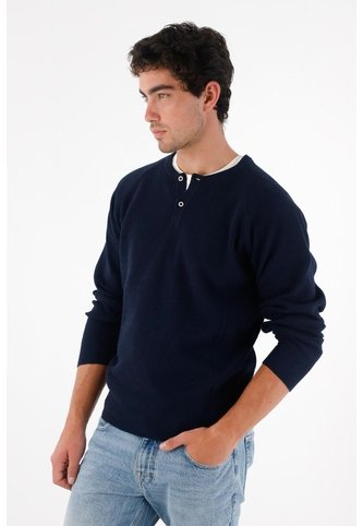 Tennis Buzo Con Botones Azul Para Hombre Tennis
