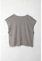 Tennis Camiseta Boxy Fit Manga Sisa Gris Para Mujer de Tennis
