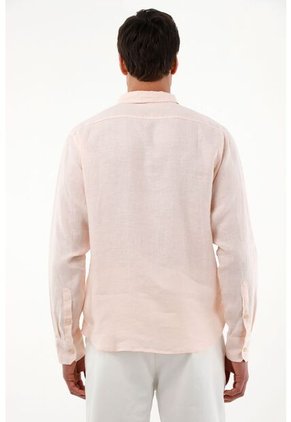 Camisa Rosada En Lino Para Hombre