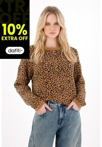 Tennis Buzo Tejido Afelpado Animal Print Con Diseño Limpio Para Mujer Tennis