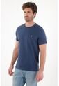 Tennis Camiseta Con Mini Raqueta Bordada Azul Para Hombre de Tennis