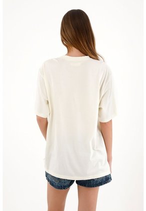 Tennis Camiseta Oversize Con Estampado Crudo Para Mujer