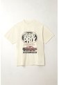 Tennis Camiseta Oversize Con Estampado Crudo Para Mujer de Tennis
