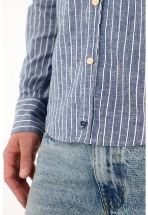 Tennis Camisa Manga Larga Con Diseño A Rayas Para Hombre