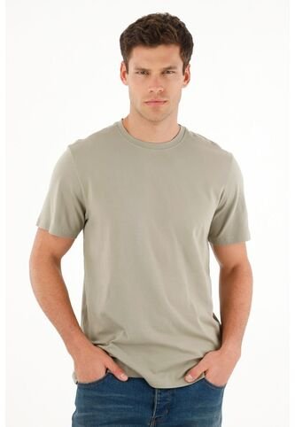 Camiseta Regular Fit Cuello Redondo Verde Para Hombre Tennis