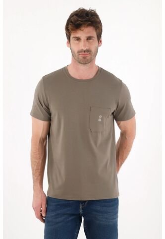 Tennis Camiseta Básica Con Bolsillo Y Estampado Gris Para Hombre Tennis