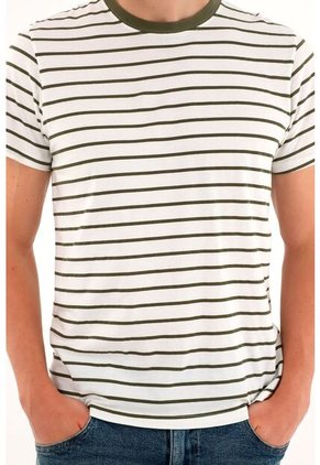 Tennis Camiseta Crudo A Rayas Para Hombre